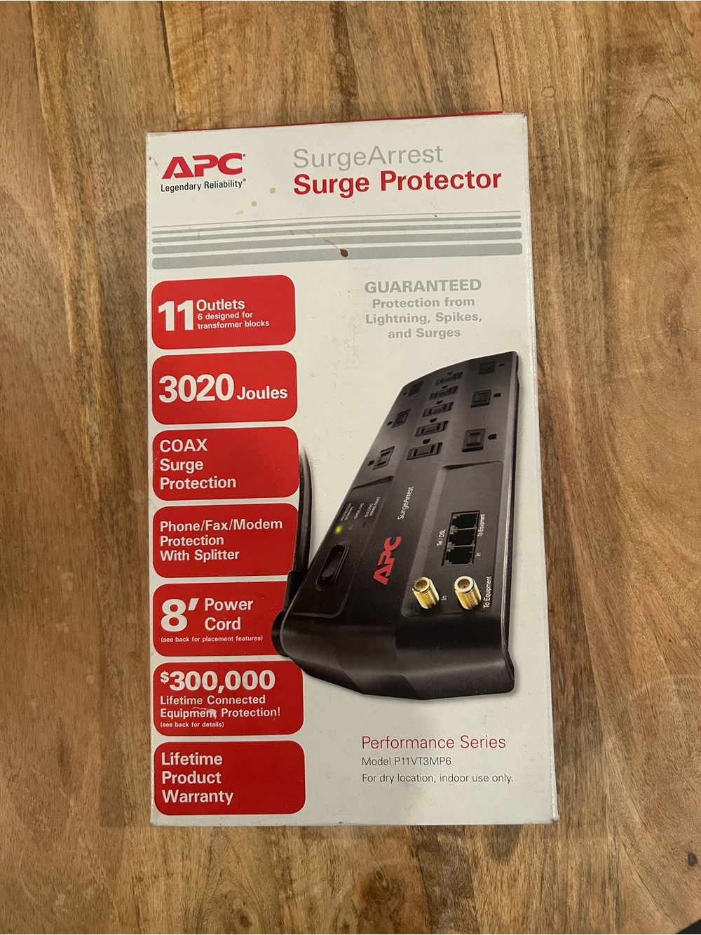 APC SurgeArrest Surge Protector Performance - 11 Outlets 8’ Cord Model P11VT3M6